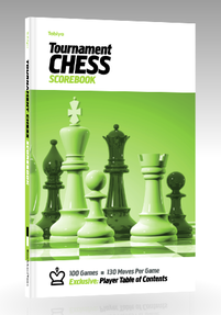 Green graphic Standard Tabiya chess scorebook